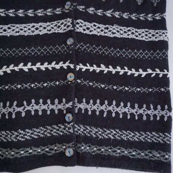VTG Jacklyn Smith Black White Knit Tribal Print Geometric Vest Grandmacore L - Picture 5 of 10